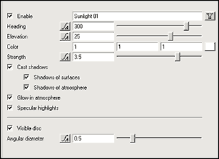 Paramètres du soleil